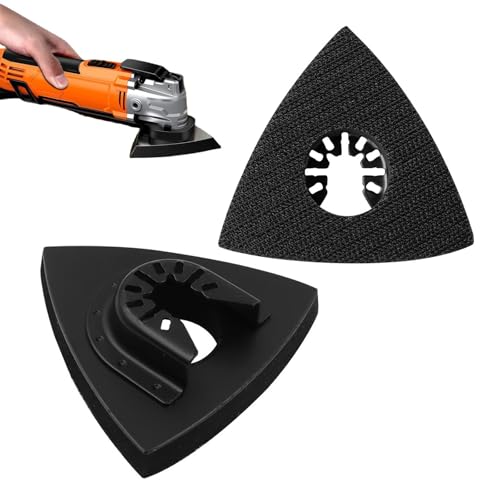Multitool Schleifplatte, Schleifpapier Zubehör, Schleifplatte Schleifaufsatz, zum Schleifen von Ecken und Anderen Schwer Zugänglichen Stellen, zum Polieren von Holz, Metall, Kunststoff, 2 Stück von Helweet
