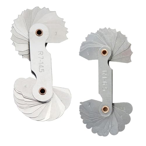 Radius Gauge, Filetlehre, Radienlehre, Radiusanzeige, Radius Filetlehre, Radius Leiste Aus Federlegierungsstahl Messwerkzeug, Konkaves Konvexes Bogenradiuslehre, 2 Stück, R1-6.5 + R7-14.5 Radius Gauge, Filetlehre, Radienlehre, Radiusanzeige, Radius Filetlehre, Radius Leiste Aus Federlegierungsstahl Messwerkzeug, Konkaves Konvexes Bogenradiuslehre, 2 Stück, R1-6.5 + R7-14.5 von Helweet