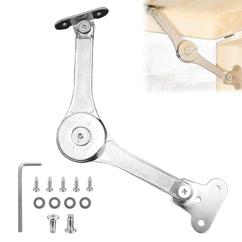 Deckelstütze Scharnier, Softclose Deckelstützscharniere, Klappenbeschlag Klappenstütze, Satin Nickel Klappscharnier, Deckelstützscharniere Klappenhalter Für Küchenschränke Und Kleiderschränke von Helweet