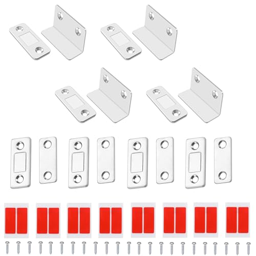 Türmagnete, Tür Magnetverschluss, Schrankmagnete, Möbel Magnetschnäpper, Magnete für Schranktüren, Schrank Magnete, Magnetische Türverschlüsse, Ultradünne Türmagnete, Für Schiebetür, Fenster, 8 Set von Helweet