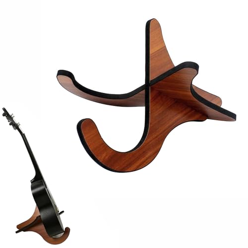 Ukulele Ständer, Ukulele Halter, Gitarrenständer, Ukulele Rack, Tragbarer Zusammenklappbarer Instrumentenständer aus Holz X-Frame-Ständer mit Schwammrand, Für Ukulele, Violine, kleine Gitarre von Helweet