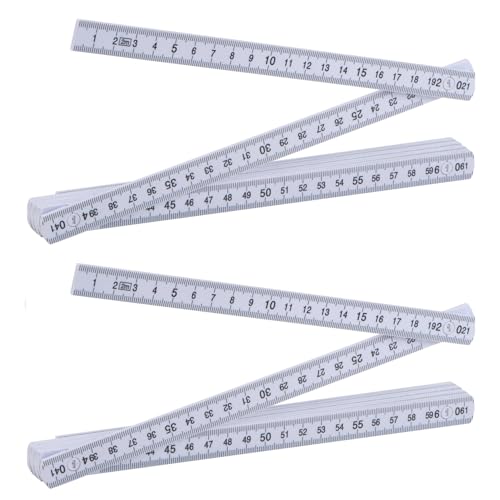 Zollstöcke, Gliedermaßstab, Zollstock aus Kunststoff, Zollstock 2 Meter, Meterstab mit 10 Glieder, Für Heimwerker, Haus, Hobby, Werkstatt, Tischler, Weiß, 2 Stück Zollstöcke, Gliedermaßstab, Zollstock aus Kunststoff, Zollstock 2 Meter, Meterstab mit 10 Glieder, Für Heimwerker, Haus, Hobby, Werkstatt, Tischler, Weiß, 2 Stück von Helweet