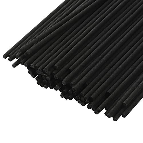 100 Stück Rattanstäbchen für Raumduft, 19cm x 3mm Diffuserstäbchen Rattan Reed Fiber, Aroma Diffuser Stäbchen für ätherische Öle im Home Office Hotel Spa (Schwarz) von Hemiks