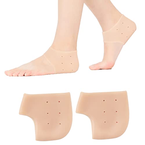 2 Paar Silikon Fersenpolster, Atmungsaktiv Fersensporn Einlagen Fersenschutz für Schuhe, Fersenkissen zur Linderung Fersenschmerzen Trockene Rissige 2 Paar Silikon Fersenpolster, Atmungsaktiv Fersensporn Einlagen Fersenschutz für Schuhe, Fersenkissen zur Linderung Fersenschmerzen Trockene Rissige von Hemiks