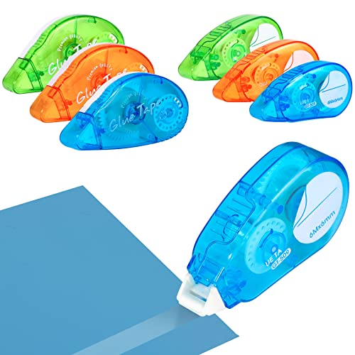 6 Rollen Kleberoller Doppelseitig, 8 mm x 8 m, 6 mm x 6 m Selbstklebender Kleberoller, Transparentes Fotokleber Roller Glue Tape für DIY Scrapbooking Karten Journal Crafts von Hemiks