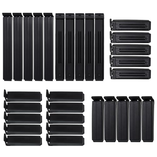 Hemiks 30 Stück Verschlussclips, 6/11 cm Clips für Tüten Schwarz Verschlussklammern Küche Dichtungsclip Beutelclips Wiederverwendbar Tütenclips für Verpackung Süßigkeiten Snacks von Hemiks