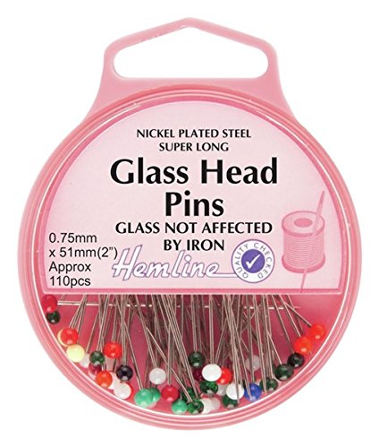 51 mm Glas Head Pins Nickel Plated Steel von Hemline
