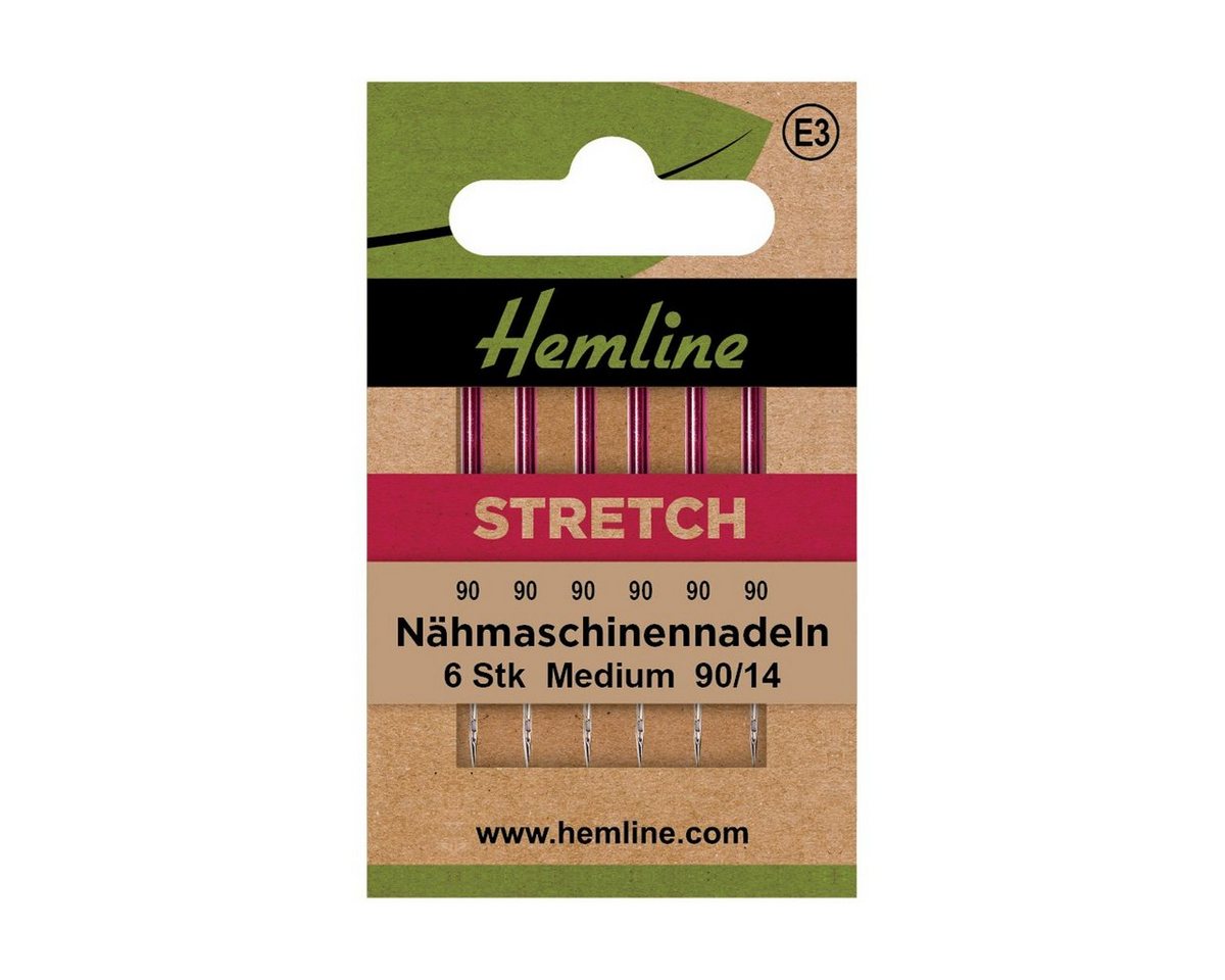 Hemline Nähnadeln Nähmaschinennadeln Stretch Medium 90/14 6 Stück von Hemline