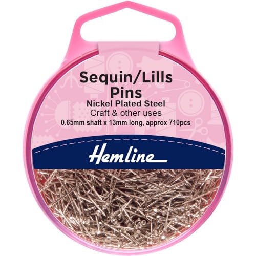 Hemline Sequin/Lills/Perlen Pins 13 mm, 710 Stück von Hemline