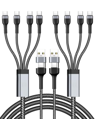 2 Stück USB-C Multi-Ladekabel 4 in 2, 1,2 m Universal-Multi-USB-Kabel mit 4 Typ-C-Anschlüssen Schnellladung PD 40 W & QC 3,1 A Multi Ladekabel für iPhone 15, Samsung S24, Xiaomi 2 Stück USB-C Multi-Ladekabel 4 in 2, 1,2 m Universal-Multi-USB-Kabel mit 4 Typ-C-Anschlüssen Schnellladung PD 40 W & QC 3,1 A Multi Ladekabel für iPhone 15, Samsung S24, Xiaomi von Hemlosk