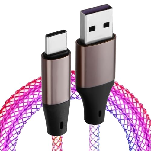 Hemlosk USB-A-auf-USB-C-Ladekabel, Bunt, 100 cm Usb C Ladekabel Led, Pulsierendem LED-Licht/Ruhiger Farbwechsel, Ganz ohne Störendes Blinken/Echter Hingucker für Gamer, Kfz Innenraum, Schlafzimmer Hemlosk USB-A-auf-USB-C-Ladekabel, Bunt, 100 cm Usb C Ladekabel Led, Pulsierendem LED-Licht/Ruhiger Farbwechsel, Ganz ohne Störendes Blinken/Echter Hingucker für Gamer, Kfz Innenraum, Schlafzimmer von Hemlosk