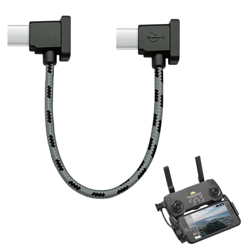 Hemlosk USB C auf Micro-USB Fernsteuerung Kabel, Nylon Type-C zu Micro USB 15 cm für DJI Mini 2, Mavic 3,Air 2S, Mavic Air 2-Fernbedienungs Kabel, OTG-RC-Phablet-Verlängerungs(Schwarz) von Hemlosk