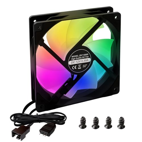 PC Lüfter CPU-Luftlüfter 120mm ARGB Gehäusekühlerlüfter Computergehäusekühler PWM Gesteuerte 800-1600 RPM 5V Digital RGB Hydrodynamisches Gleitlager, für Gehäuse, Flüssigkeitskühler und CPU-Kühlung PC Lüfter CPU-Luftlüfter 120mm ARGB Gehäusekühlerlüfter Computergehäusekühler PWM Gesteuerte 800-1600 RPM 5V Digital RGB Hydrodynamisches Gleitlager, für Gehäuse, Flüssigkeitskühler und CPU-Kühlung von Hemlosk