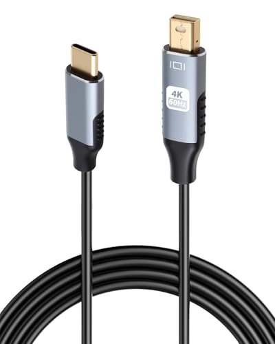USB Typ C auf Mini DisplayPort DP, 1,8m 4K@60Hz USB C zu Mini DP Video Konverter Kabel, Full HD, Plug & Play, Dynamic HDR, Einwegadapter, Aluminium Space Grau für MacBook, iPad Pro USB Typ C auf Mini DisplayPort DP, 1,8m 4K@60Hz USB C zu Mini DP Video Konverter Kabel, Full HD, Plug & Play, Dynamic HDR, Einwegadapter, Aluminium Space Grau für MacBook, iPad Pro von Hemlosk