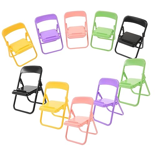 Hemobllo 10stücke Mini Klappstuhl Handyhalter Teiliges Faltbare Miniaturmöbel Für Puppenhaus Dekoration Realistische Accessoires Für Schlafzimmer Fotorequisiten von Hemobllo