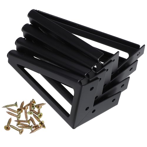 Hemobllo 1 Satz Sofabeine Fuß Quadratische Möbelbeine Möbelfüße Klappbare Tischbeinhalterung Kissen Robuste Couchbeine Verstellbare Füße Schlafsofa Couch Couchtischbeine Kommode Black Eisen von Hemobllo