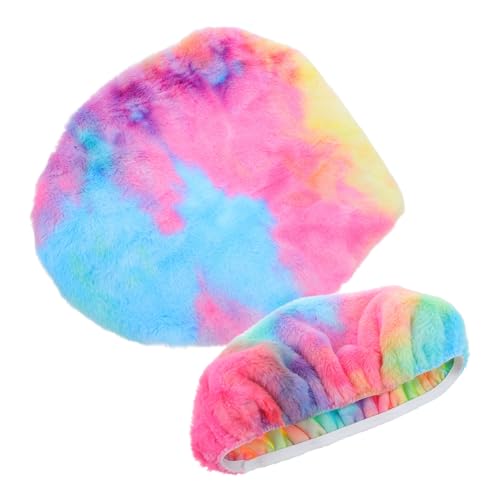 Hemobllo 1satz Plüschiger Farbenfroher Toilettendeckel Und Tankabdeckung Luxuriöses Material Installieren Für Toiletten Geeignet Stilvolles Tie-dye-Design von Hemobllo