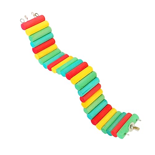 Hemobllo 1 Stück Hamster Papagei Bogenbrücke Planken straße Haustier Leiter Aufstieg Klettern Struktur Hamster Climbing Toy Pet Crawling Road Parrot Climbing Toy Hölzern Colorful von Hemobllo