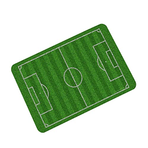 Hemobllo 1 Stück Outdoor-Teppich Kunstrasen Im Freien Fußball Fußmatte Eingangsmatte Rechteckige Badezimmermatte Saugfähiges Fußpolster Saugfähige Bodenmatte Green Polyester von Hemobllo