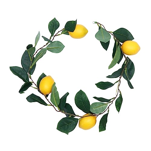 Hemobllo 1 Stück Simulation Zitronenrattan geformt Hängende künstliche Zitronen aus Rattan WAHR kunstplflanze Artificial Plant simulierte Zitronenverzierung Zitrone hängendes Rattan Plastik von Hemobllo