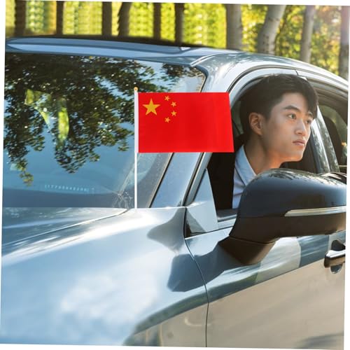 Hemobllo 10 Stück Teiliges Auto Fensterfahnen mit Saugnapf Fahnenmast Polyester Flaggen Dekoratives Banner für Outdoor Reisen und Hausdekoration von Hemobllo