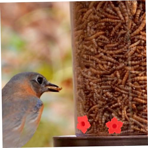 Hemobllo 10 Stück Teiliges Futterblumen aus Robustem Kunststoff Leuchtend Rote Ersatzblumen für Outdoor Vogelhäuschen Attraktiv für Wildvögel Vielseitig als Futter und Gartendekor Geeignet von Hemobllo