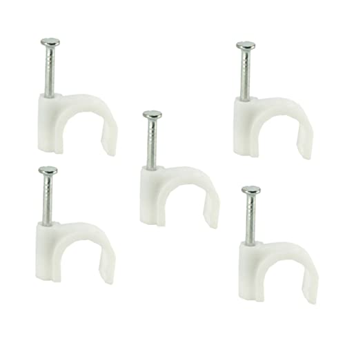 Hemobllo 100 Stk Runde Kabelklemmen Koaxialkabelclips Kabelklemmen Für Drähte An Der Wand Outdoor Cable Clips Cable Management Clips Drahthalter Nägel Kabelstifte Weiß Drahtschnalle Runden von Hemobllo