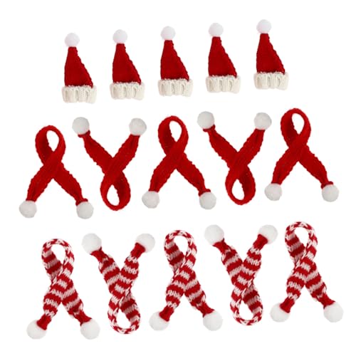 Hemobllo 15 Stück Teiliges Mini Weihnachtsschal und Mützenset für Weinflaschen Weihnachtliche Flaschendeko aus Hochwertigem Material Kreative Festliche Tischdekoration für Weihnachtsfeiern Hemobllo 15 Stück Teiliges Mini Weihnachtsschal und Mützenset für Weinflaschen Weihnachtliche Flaschendeko aus Hochwertigem Material Kreative Festliche Tischdekoration für Weihnachtsfeiern von Hemobllo