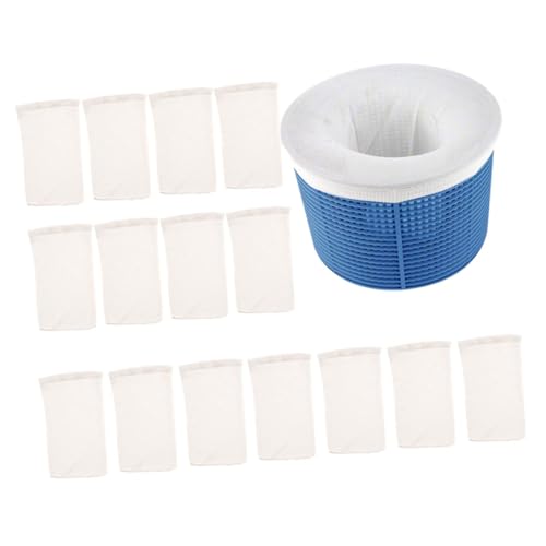 Hemobllo 16 Stück Schwimmbadfilter Socken Poolnetze zur Reinigung Korb Falten- Schwimmbadnetz poolreinigung Pool reinigungs swimmingpool Filter Halbfilter Schwimmbadzubehör Kunststoff Blue von Hemobllo