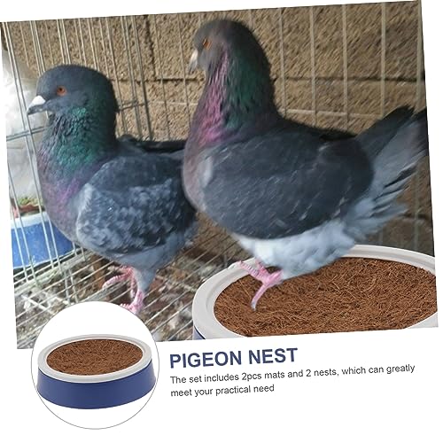 Hemobllo 2 Sätze Pigeon Nest Pad Kunststoff Brutnest Teilig mit Kokosfasermatte Atmungsaktiv Robust Wiederverwendbar für Tauben und Brieftauben Geeignet von Hemobllo