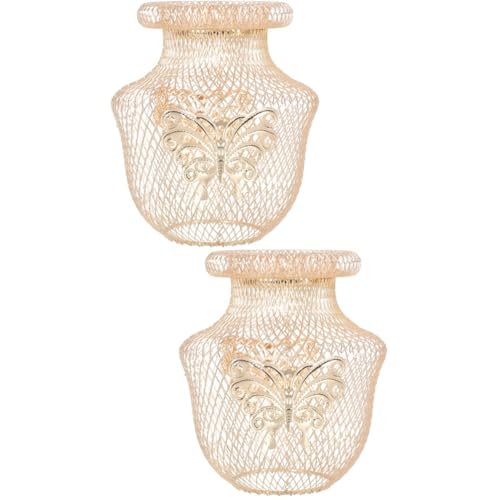 Hemobllo 2stücke Eisen Draht Lampenschirm Goldene Schmetterlingsvase Deckenlampe Dekorative Lichtabdeckung Für Wohnzimmer Und Zuhause von Hemobllo