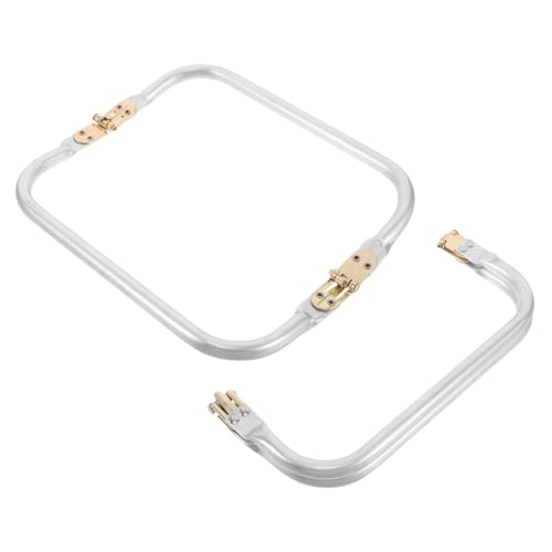 Hemobllo 2 Stück Aluminium Taschenrahmen Quadratisch mit Kiss Lock Verschluss DIY Handtaschen Hardware Geflochtene Gewebte Taschen für Handarbeit und Kreative Taschenherstellung von Hemobllo