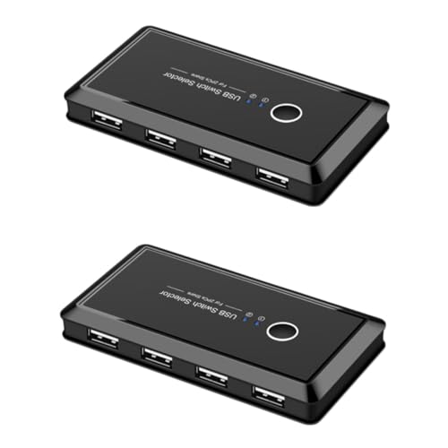 Hemobllo 2st Drucker-Sharer USB-Sharing-Schalter USB-hub-wahlschalter USB-c-wahlschalter USB 3.0 Freigabeschalter Druckerschalter USB-netzschalter Kvm-selektor Metall Splitter Rechner Büro von Hemobllo