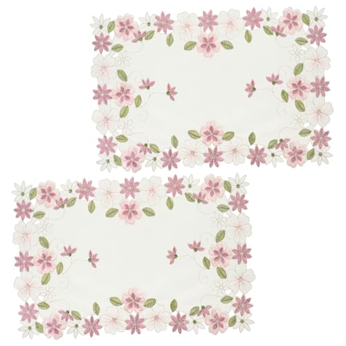 Hemobllo 2stücke Teiliges Set Europäisches Vintage-Stickerei Tischdecke Platzsets Elegantes Design Für Hochzeiten Familientreffen Und Besondere Anlässe Schützt Oberflächen Vor von Hemobllo