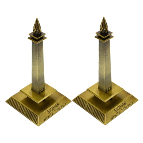 Hemobllo 2stücke Zinklegierung Indonesische Turm Statue Souvenir- Für -Dekoration Vintage Gebäudesculpturen Für Büro Und Schreibtisch von Hemobllo
