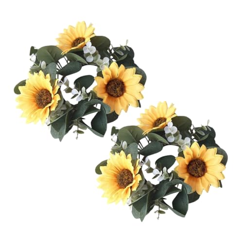 Hemobllo 2stücke Kunstblumen Kerzenringe Mit Eukalyptusblättern Und Sonnenblumen Für Frühlings Und Sommerdekoration Vielseitige Wreaths Für Tisch Und Kerzenhalter Hemobllo 2stücke Kunstblumen Kerzenringe Mit Eukalyptusblättern Und Sonnenblumen Für Frühlings Und Sommerdekoration Vielseitige Wreaths Für Tisch Und Kerzenhalter von Hemobllo