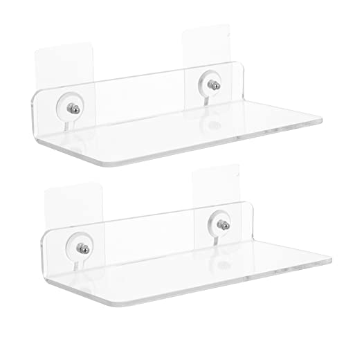Hemobllo 2 Stück Wandregal Badezimmer Organizer Aus Kunststoff Multifunktionales Lagerregal Für Feuchte Umgebungen Wandmontiert Platzsparend Für Küche Und Bad 200x100mm von Hemobllo