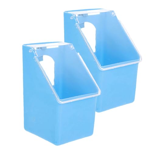 Hemobllo 2 Stück Vogel Futterspender Hängend Kunststoff Futterstation mit Großer Kapazität für Käfige Papageien Sittiche Tauben Futter und Wassernapf Aufhängbar Praktisch Langlebig von Hemobllo