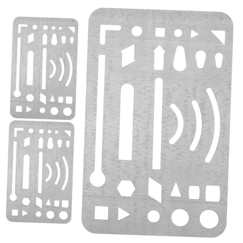 Hemobllo 3 Stck Teiliges Radierschablonen mit Abgerundeten Ecken Präzises Löschschild für Zeichnen und Technische Entwürfe Schützend und Sicher für Detaillierte Radierarbeiten von Hemobllo