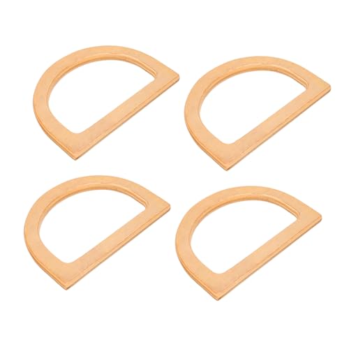 Hemobllo 4 Stück Bambus Handtaschengriffe D Form Teiliges Glatte Oberfläche Komfortabel Ersatz für Strand und Strohtaschen Vielseitig Einsetzbar Natürliches Design Praktische von Hemobllo