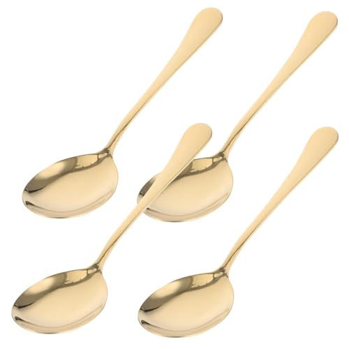 Hemobllo 4 Stück Edelstahllöffel Servieren Von Utensilien Party-servierutensilien Buffet Servierlöffel Haushaltslöffel Servierlöffel Für Partys Golden Rostfreier Stahl von Hemobllo
