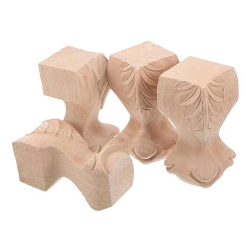 Hemobllo 4stücke Möbelbeine Geschnitzte Füße Für Sofa Bett Schrank Und Tisch Einfache Robust Und Langlebig Beige Holzfüße von Hemobllo