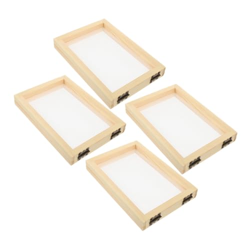 Hemobllo 4 Stück Teiliges Holz Papierherstellungsset mit Siebrahmen für DIY Bastelprojekte Umweltfreundlich Einfach zu Bedienen für Kreative Papierkunst Hemobllo 4 Stück Teiliges Holz Papierherstellungsset mit Siebrahmen für DIY Bastelprojekte Umweltfreundlich Einfach zu Bedienen für Kreative Papierkunst von Hemobllo