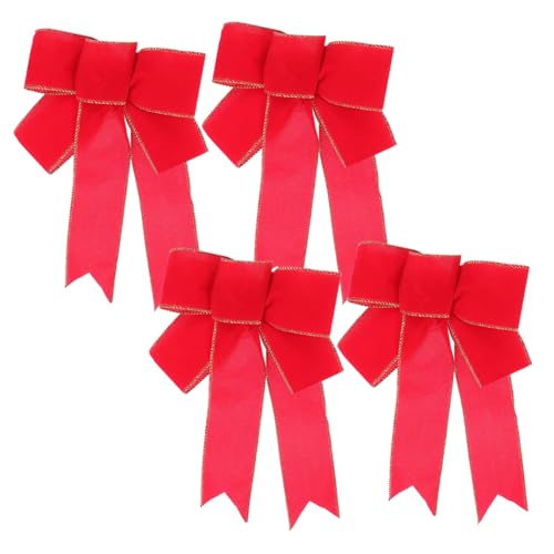 Hemobllo 4 Stück Teiliges Weihnachtsbaum Deko mit Großen Roten Samtschleifen Goldumrandet Schleifen mit Drahtverschluss Vielseitige Party und Geschenkverzierung für Fenster Kamin Treppe Hemobllo 4 Stück Teiliges Weihnachtsbaum Deko mit Großen Roten Samtschleifen Goldumrandet Schleifen mit Drahtverschluss Vielseitige Party und Geschenkverzierung für Fenster Kamin Treppe von Hemobllo