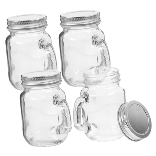 Hemobllo 4Stücke Mini Einmachgläser mit Deckel und Griff Marmeladengläser für Getränke Desserts und Konfitüre Auslaufsicher für Küche und Picknick Hemobllo 4Stücke Mini Einmachgläser mit Deckel und Griff Marmeladengläser für Getränke Desserts und Konfitüre Auslaufsicher für Küche und Picknick von Hemobllo