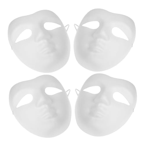 Hemobllo 4stücke Unbemalte DIY Papiermasken Leere Bastelmasken Für Karneval Geburtstag Und Schulveranstaltungen Individuell Gestaltbar Für Kreative Masken Und Kunstprojekte von Hemobllo