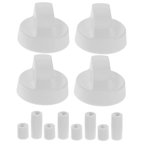Hemobllo 4er-pack Bedienknopfadapter Universal-bedienknöpfe Knopfabdeckungen Für Gasherde Ersatz-bedienknopf Ofenknöpfe Range-ersatzknöpfe Propangas-reglerknopf Heizungsknopf Plastik Weiß von Hemobllo