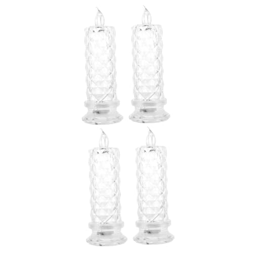 Hemobllo 4stücke Elektrische Led Kerzenlichter Dekorative Flammenlose Kerzen Für Schlafzimmer Hochzeiten Und Partys Stimmungslicht Mit Romantischem Effekt Langlebig Und Vielseitig von Hemobllo