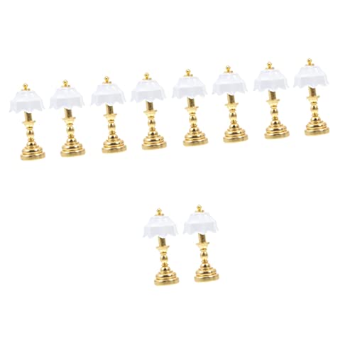 Hemobllo 5 Sätze Mini-schreibtischlampenmodell Miniatur Schreibtischlampe Puppenhaus Mini-möbelmodell Nachttischlampe Ornament Mini - Metall 2 Stücke * 5 von Hemobllo