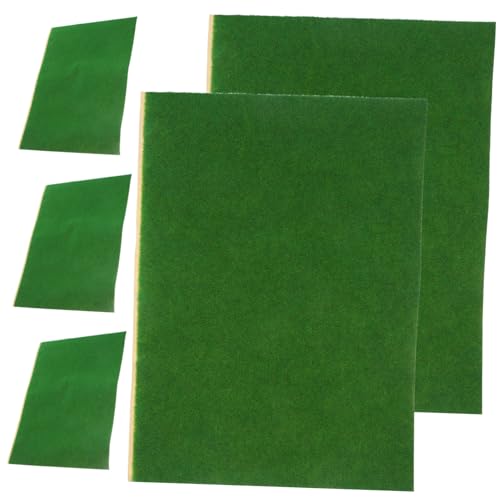 Hemobllo 5 Stück Gebäudemodell Rasen DIY Dekoration Puppe Kunstrasen Künstliche Terrassen Außenmatten Gefälschter Ineinandergreifender Grasteppich Gartenornamente Outdoor Sand von Hemobllo